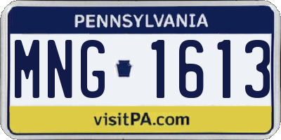 PA license plate MNG1613