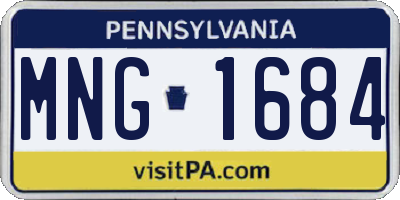 PA license plate MNG1684