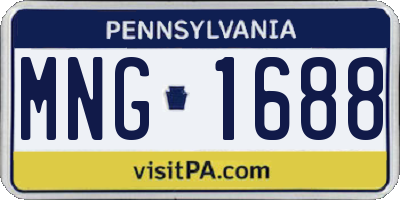PA license plate MNG1688