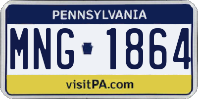 PA license plate MNG1864