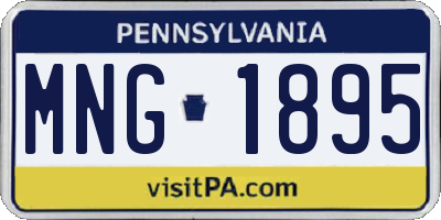 PA license plate MNG1895