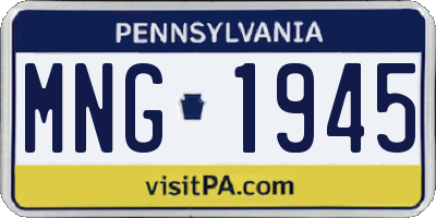PA license plate MNG1945