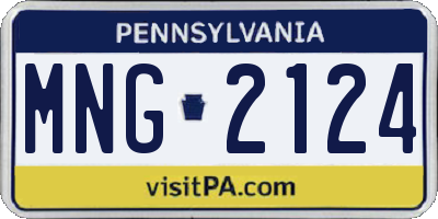 PA license plate MNG2124