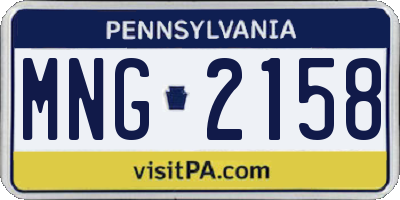 PA license plate MNG2158