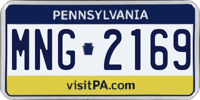 PA license plate MNG2169