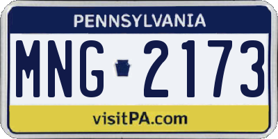 PA license plate MNG2173