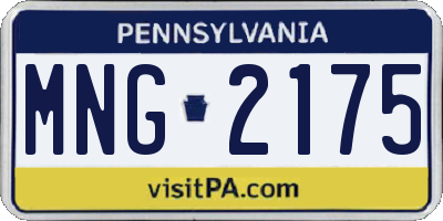 PA license plate MNG2175