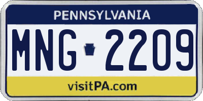 PA license plate MNG2209