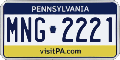 PA license plate MNG2221