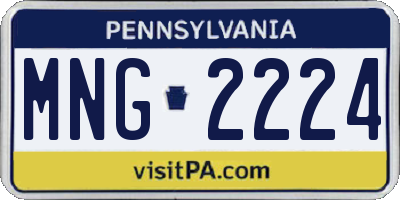 PA license plate MNG2224