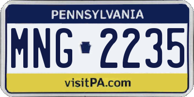 PA license plate MNG2235