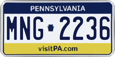 PA license plate MNG2236