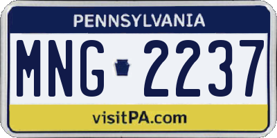 PA license plate MNG2237