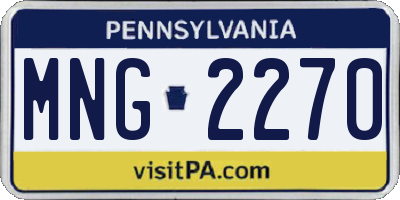 PA license plate MNG2270