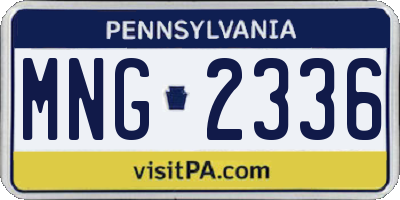 PA license plate MNG2336