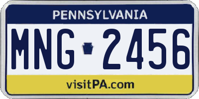 PA license plate MNG2456