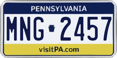 PA license plate MNG2457
