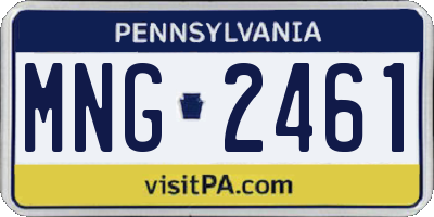 PA license plate MNG2461