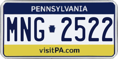 PA license plate MNG2522
