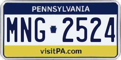 PA license plate MNG2524