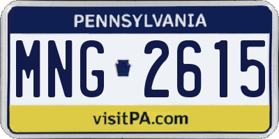 PA license plate MNG2615