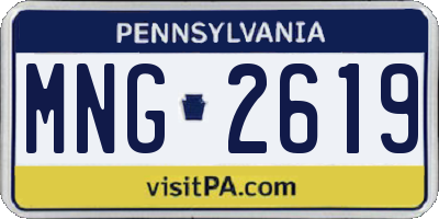 PA license plate MNG2619