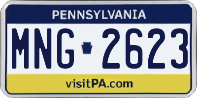 PA license plate MNG2623