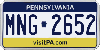 PA license plate MNG2652
