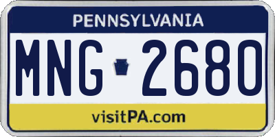 PA license plate MNG2680
