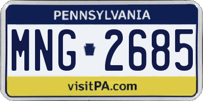 PA license plate MNG2685
