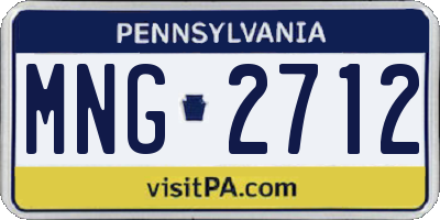 PA license plate MNG2712