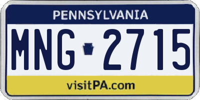 PA license plate MNG2715