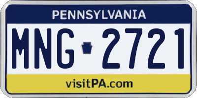 PA license plate MNG2721