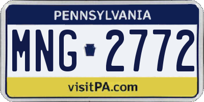 PA license plate MNG2772