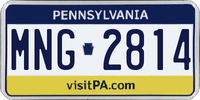 PA license plate MNG2814
