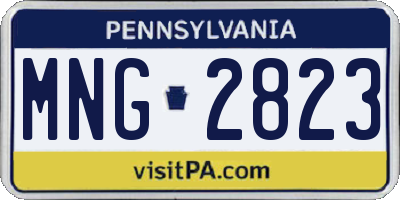 PA license plate MNG2823