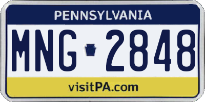 PA license plate MNG2848