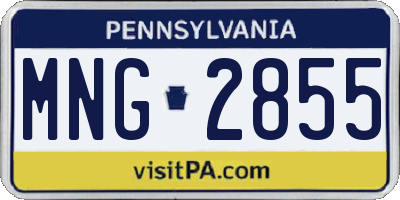 PA license plate MNG2855