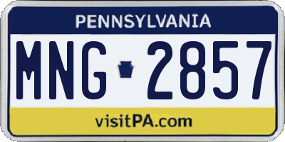 PA license plate MNG2857