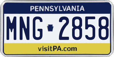 PA license plate MNG2858