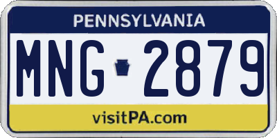 PA license plate MNG2879