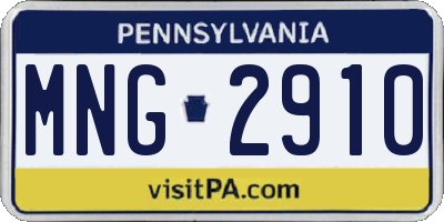 PA license plate MNG2910