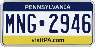 PA license plate MNG2946
