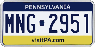 PA license plate MNG2951
