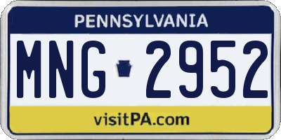 PA license plate MNG2952