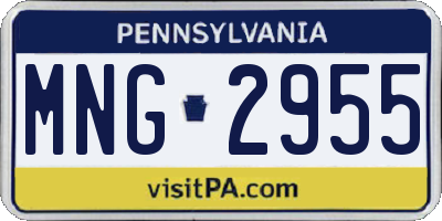 PA license plate MNG2955