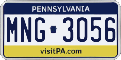 PA license plate MNG3056
