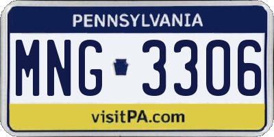 PA license plate MNG3306