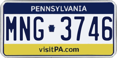 PA license plate MNG3746