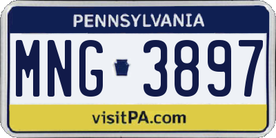 PA license plate MNG3897